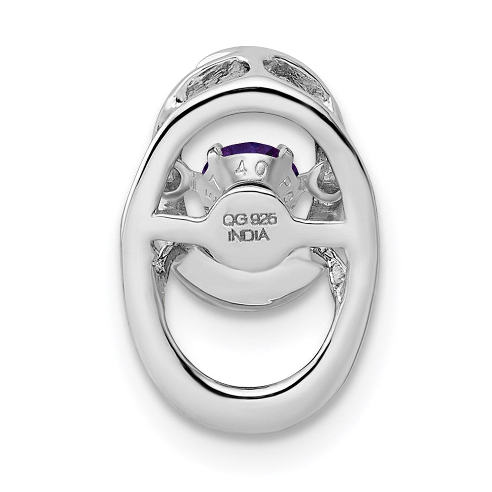 Sterlingsilber Rhodium Amethyst Geburtsstein Lebhaft Kette Anhänger