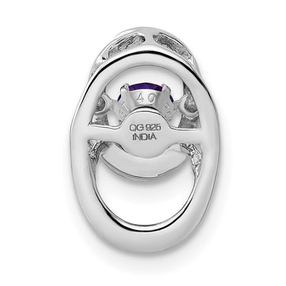 Sterlingsilber Rhodium Amethyst Geburtsstein Lebhaft Kette Anhänger