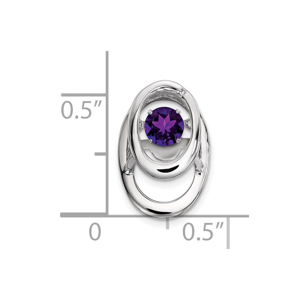 Sterlingsilber Rhodium Amethyst Geburtsstein Lebhaft Kette Anhänger