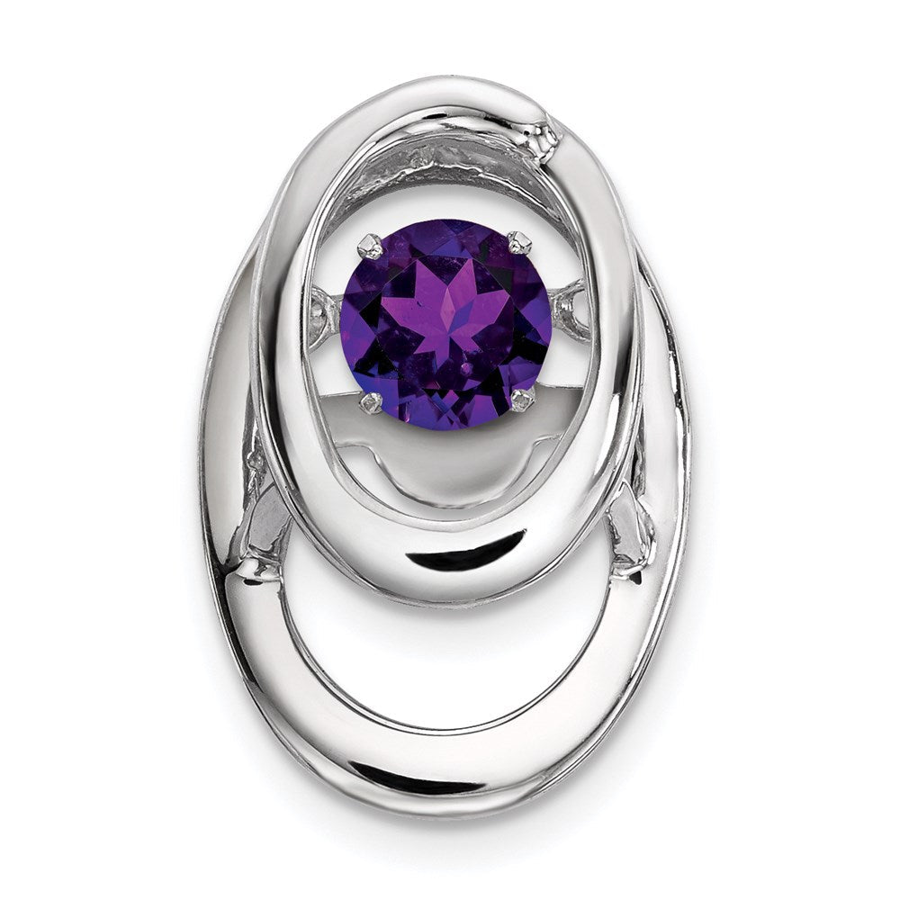 Sterlingsilber Rhodium Amethyst Geburtsstein Lebhaft Kette Anhänger