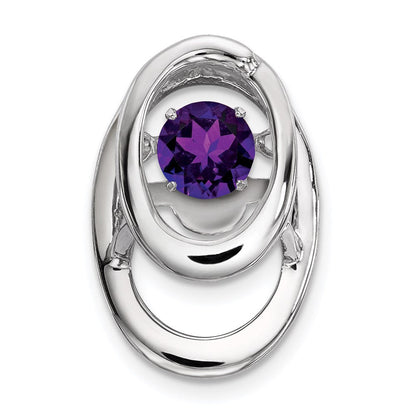 Sterlingsilber Rhodium Amethyst Geburtsstein Lebhaft Kette Anhänger