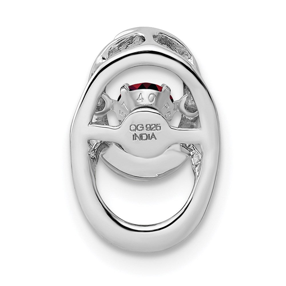 Sterlingsilber Rhodium Granat Geburtsstein Lebhaft Kette Anhänger