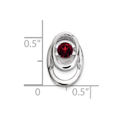 Sterlingsilber Rhodium Granat Geburtsstein Lebhaft Kette Anhänger