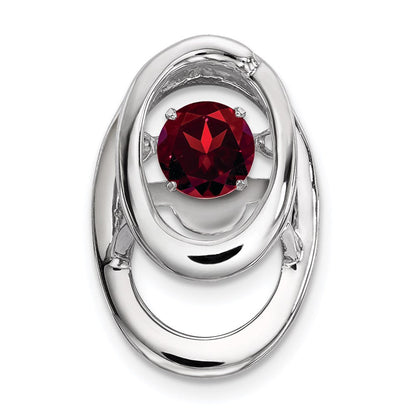 Sterlingsilber Rhodium Granat Geburtsstein Lebhaft Kette Anhänger