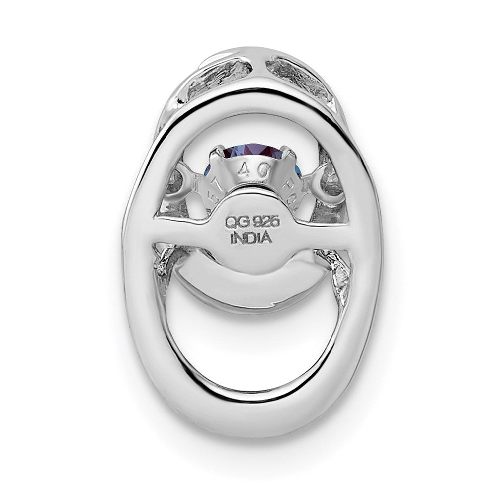 Sterlingsilber Rhodium Erzeugt Alexandrite Geburtsstein Lebhaft Kette Anhänger