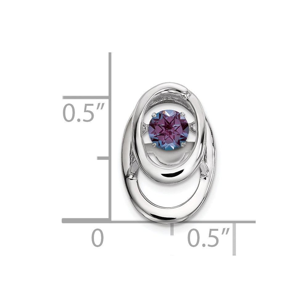 Sterlingsilber Rhodium Erzeugt Alexandrite Geburtsstein Lebhaft Kette Anhänger