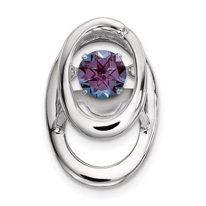 Sterlingsilber Rhodium Erzeugt Alexandrite Geburtsstein Lebhaft Kette Anhänger