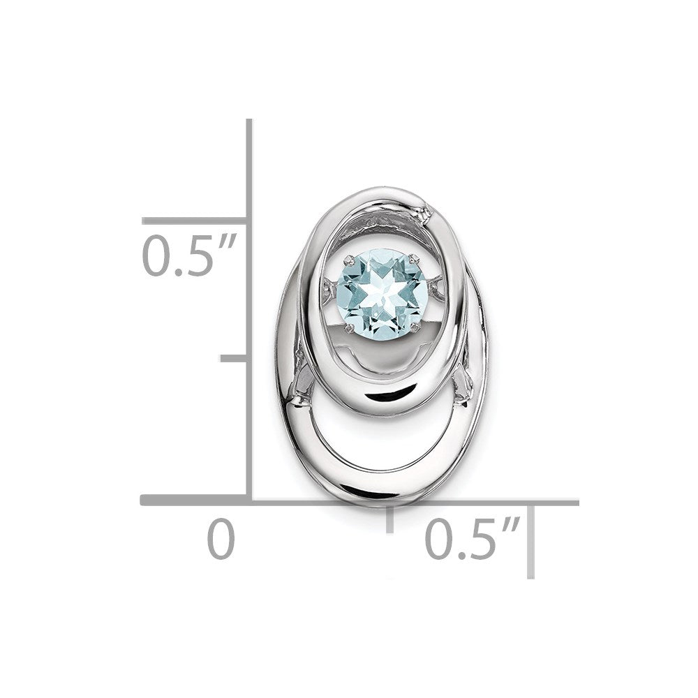 Sterlingsilber Rhodium Aquamarin Geburtsstein Lebhaft Kette Anhänger