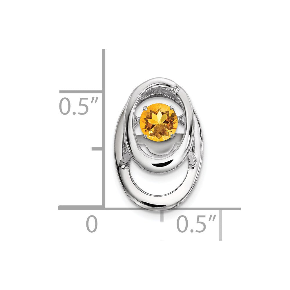 Sterlingsilber Rhodium Citrin Geburtsstein Lebhaft Kette Anhänger