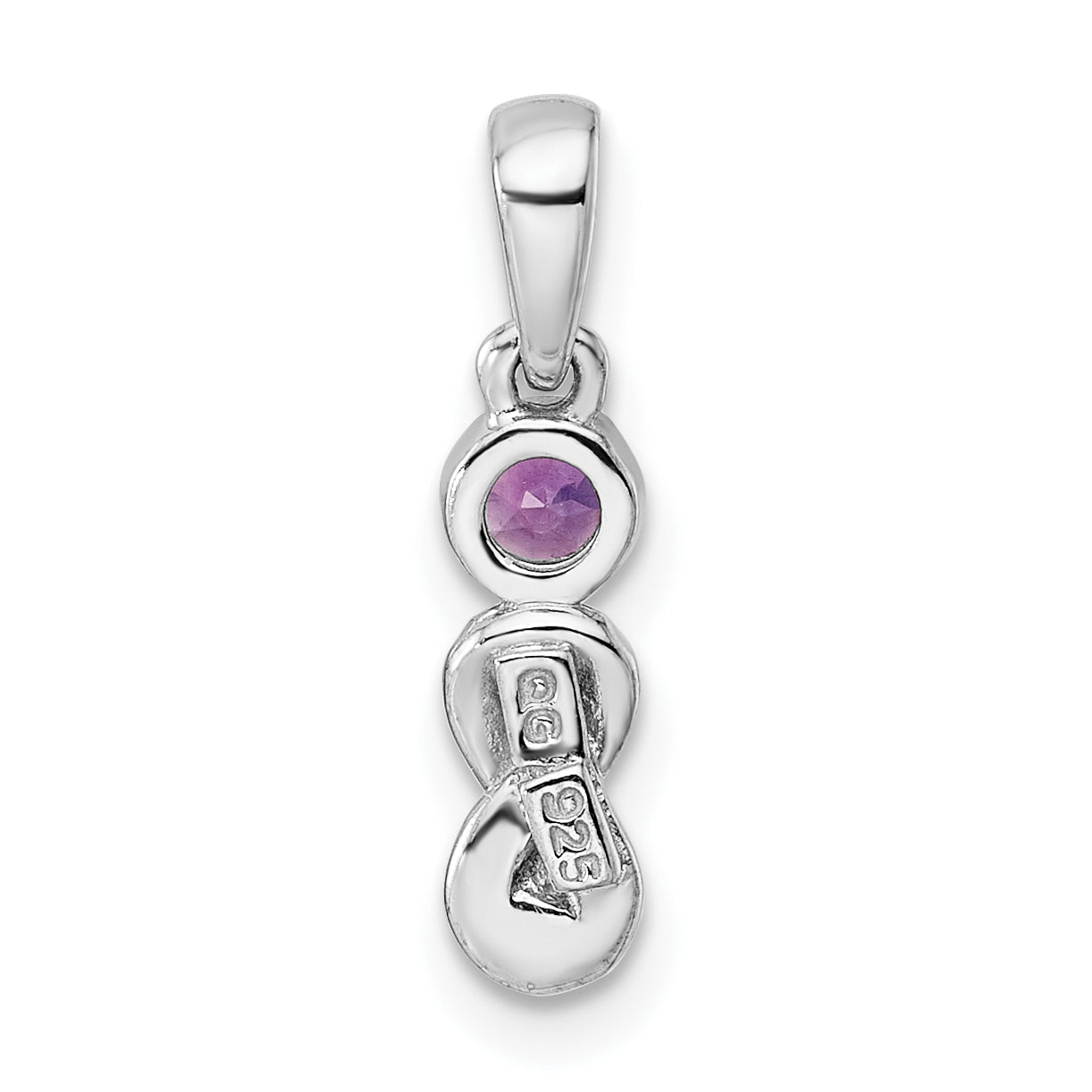 Sterlingsilber Rhodiniert Amethyst Unendlichkeit Geburtsstein Anhänger