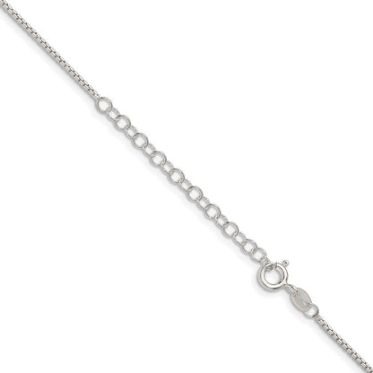 Sterlingsilber 1.25mm 8 Sided Diamantiert Venezianer Kette mit 2 Zoll Verlängerung. Halskette