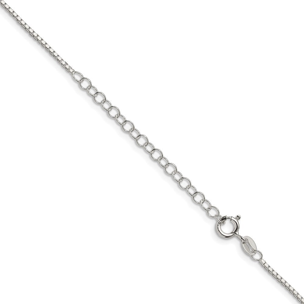 Sterlingsilber 1.35mm 8 Sided Diamantiert Venezianer Kette mit 2 Zoll Verlängerung. Halskette