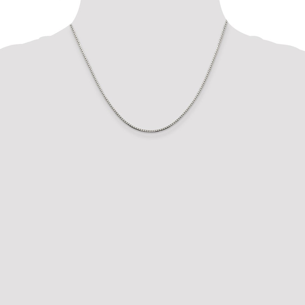 Sterlingsilber 1.5mm 8 Sided Diamantiert Venezianer Kette mit 2 Zoll Verlängerung. Halskette