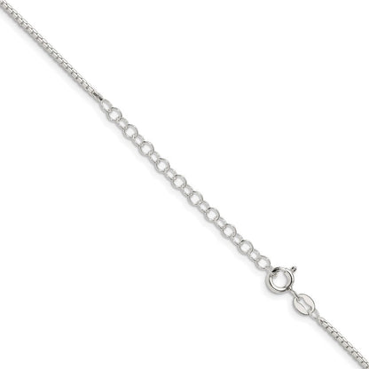 Sterlingsilber 1.5mm 8 Sided Diamantiert Venezianer Kette mit 2 Zoll Verlängerung. Halskette