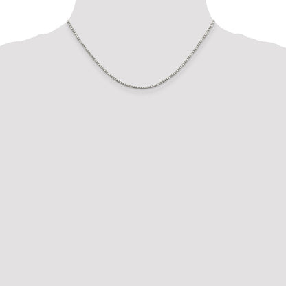 Sterlingsilber Rhodiniert 1.7mm 8 Sided Diamantiert Mirror Venezianer Halskette