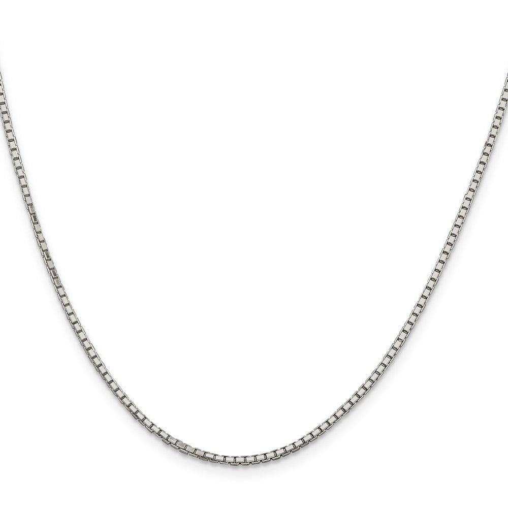 18 Zoll Sterlingsilber Rhodiniert 1.7mm 8 Sided Diamantiert Mirror Venezianer Kette mit 2 Zoll Verlängerung
