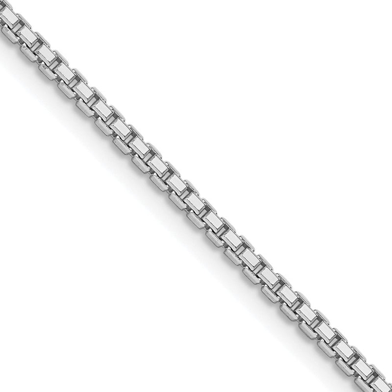 18 Zoll Sterlingsilber Rhodiniert 1.7mm 8 Sided Diamantiert Mirror Venezianer Kette mit 2 Zoll Verlängerung