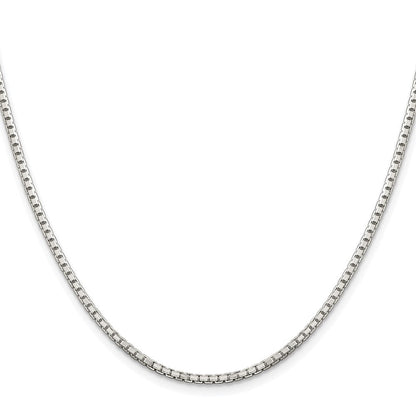 Sterlingsilber Rhodiniert 2mm 8 Sided Venezianer Kette
