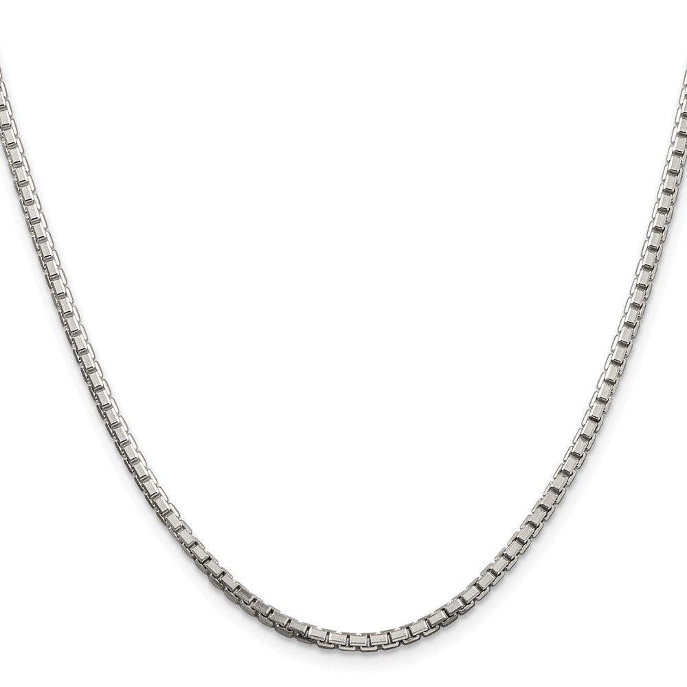 Sterlingsilber Rhodiniert 2.5mm 8 Sided Venezianer Kette