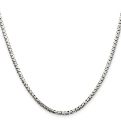 Sterlingsilber Rhodiniert 2.5mm 8 Sided Venezianer Kette