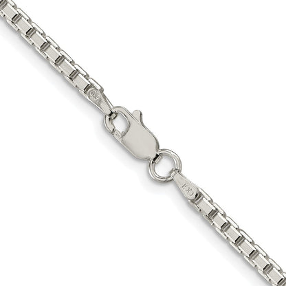 Sterlingsilber Rhodiniert 2.5mm 8 Sided Venezianer Kette