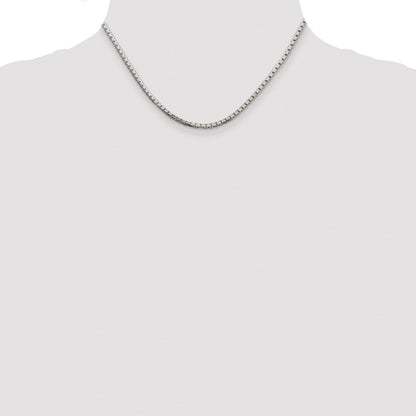 Sterlingsilber Rhodiniert 2.5mm 8 Sided Venezianer Kette