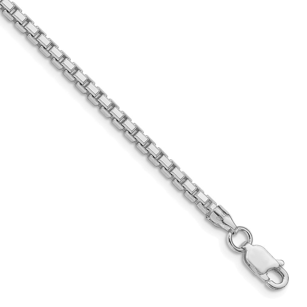 Sterlingsilber Rhodiniert 2.5mm 8 Sided Venezianer Kette