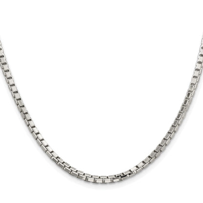 Sterlingsilber Rhodiniert 2.9mm 8 Sided Venezianer Kette