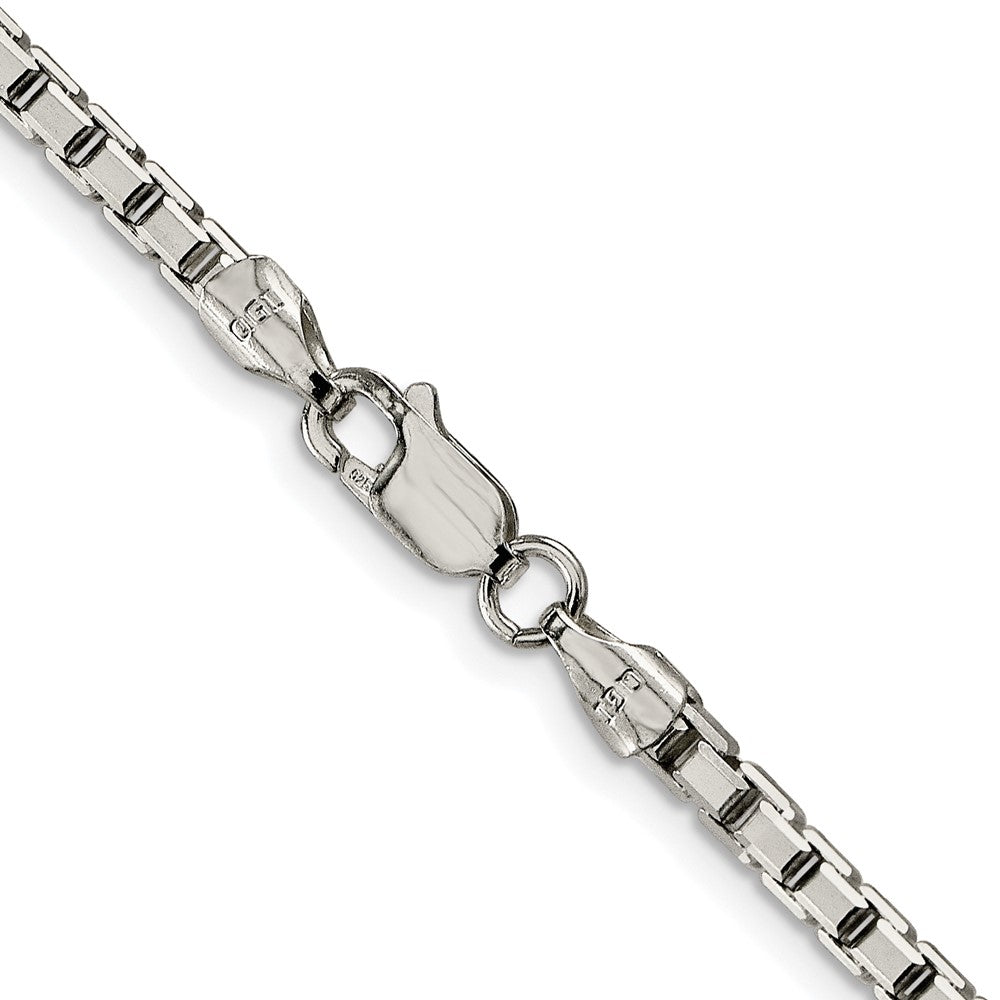 Sterlingsilber Rhodiniert 2.9mm 8 Sided Venezianer Kette