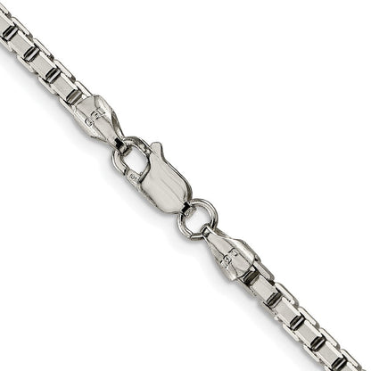 Sterlingsilber Rhodiniert 2.9mm 8 Sided Venezianer Kette