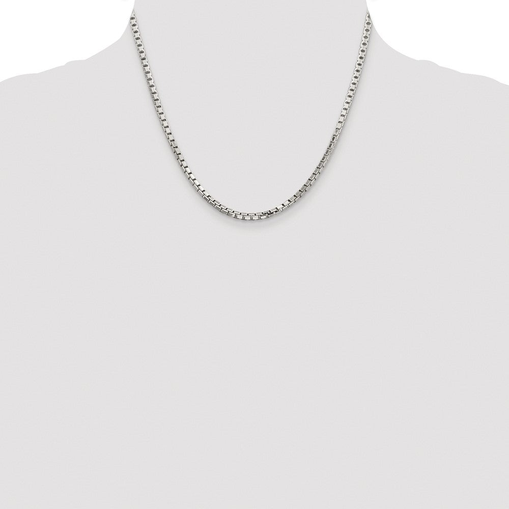 Sterlingsilber Rhodiniert 2.9mm 8 Sided Venezianer Kette