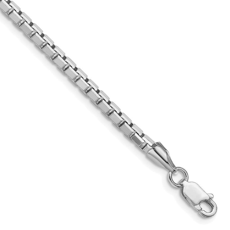Sterlingsilber Rhodiniert 2.9mm 8 Sided Venezianer Kette