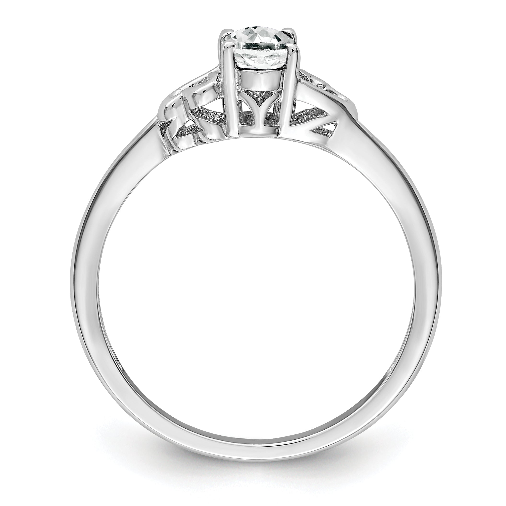 Sterlingsilber Rhodiniert Weiß Topas Ring