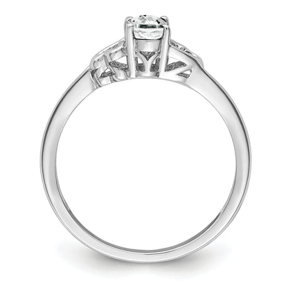 Sterlingsilber Rhodiniert Weiß Topas Ring