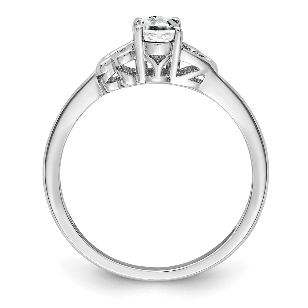 Sterlingsilber Rhodiniert Weiß Topas Ring