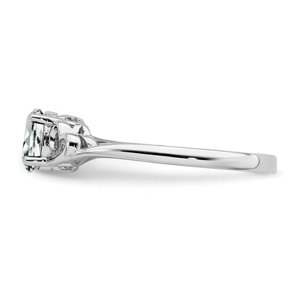 Sterlingsilber Rhodiniert Weiß Topas Ring