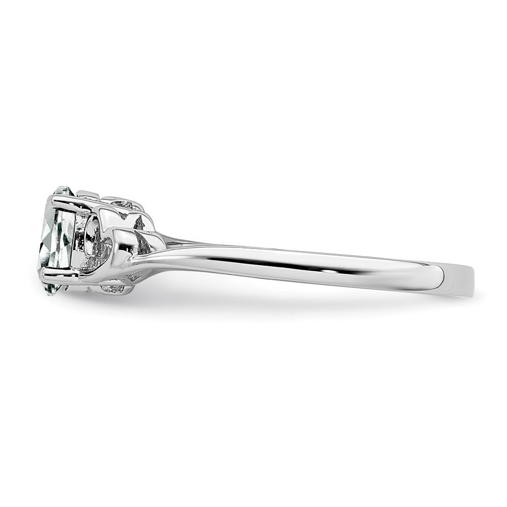 Sterlingsilber Rhodiniert Weiß Topas Ring