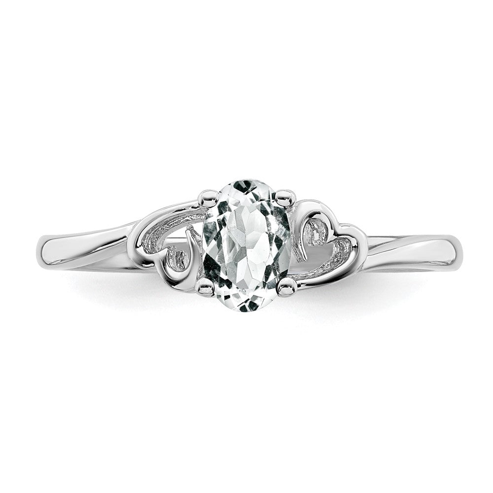 Sterlingsilber Rhodiniert Weiß Topas Ring