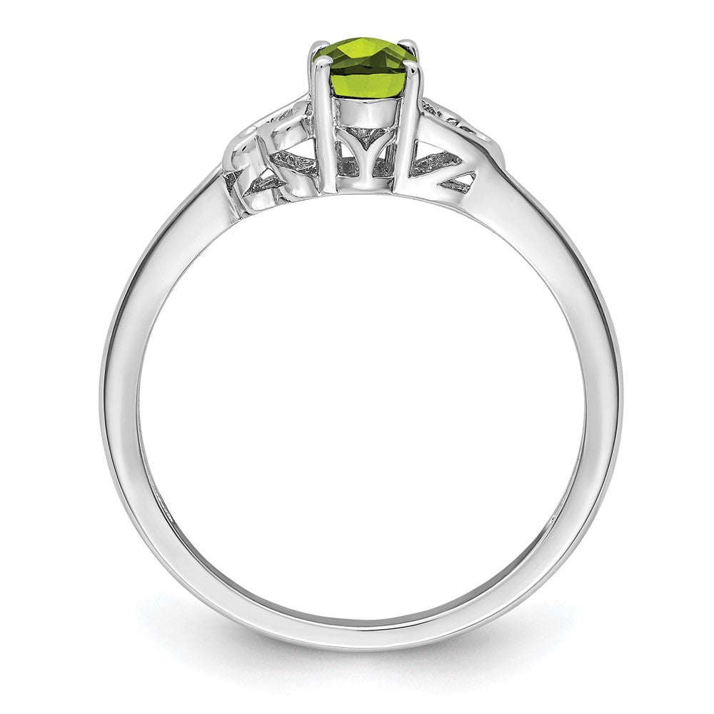 Sterlingsilber Rhodiniert Peridot Ring