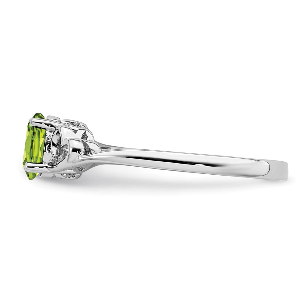 Sterlingsilber Rhodiniert Peridot Ring
