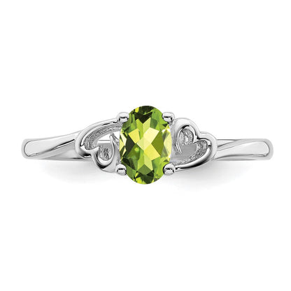 Sterlingsilber Rhodiniert Peridot Ring