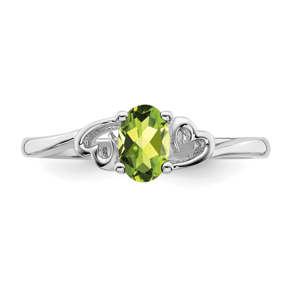 Sterlingsilber Rhodiniert Peridot Ring