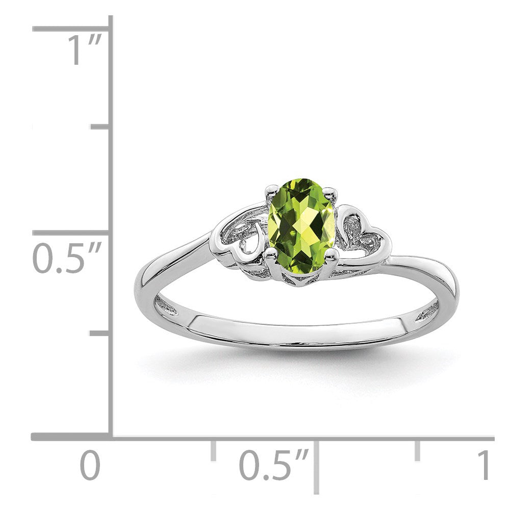 Sterlingsilber Rhodiniert Peridot Ring
