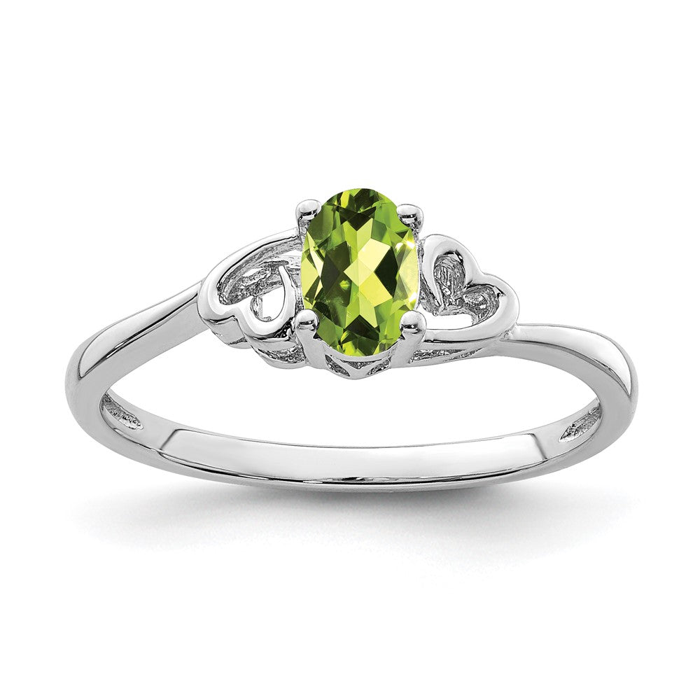 Sterlingsilber Rhodiniert Peridot Ring