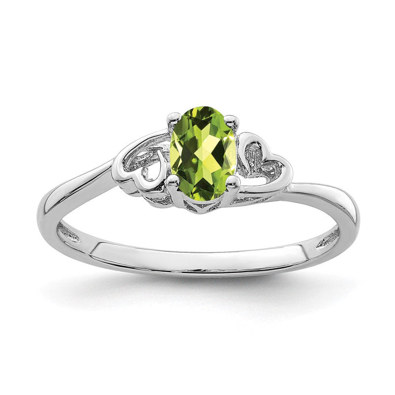 Sterlingsilber Rhodiniert Peridot Ring
