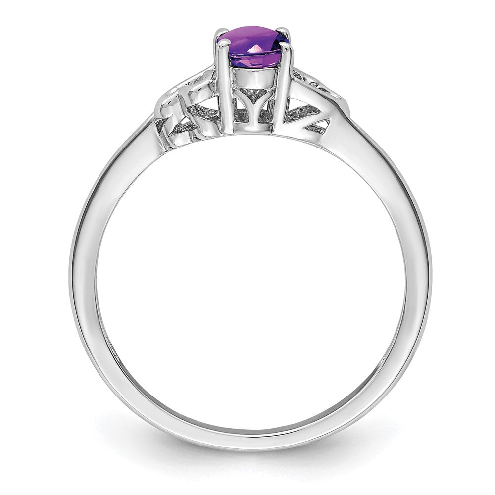 Sterlingsilber Rhodiniert Amethyst Ring