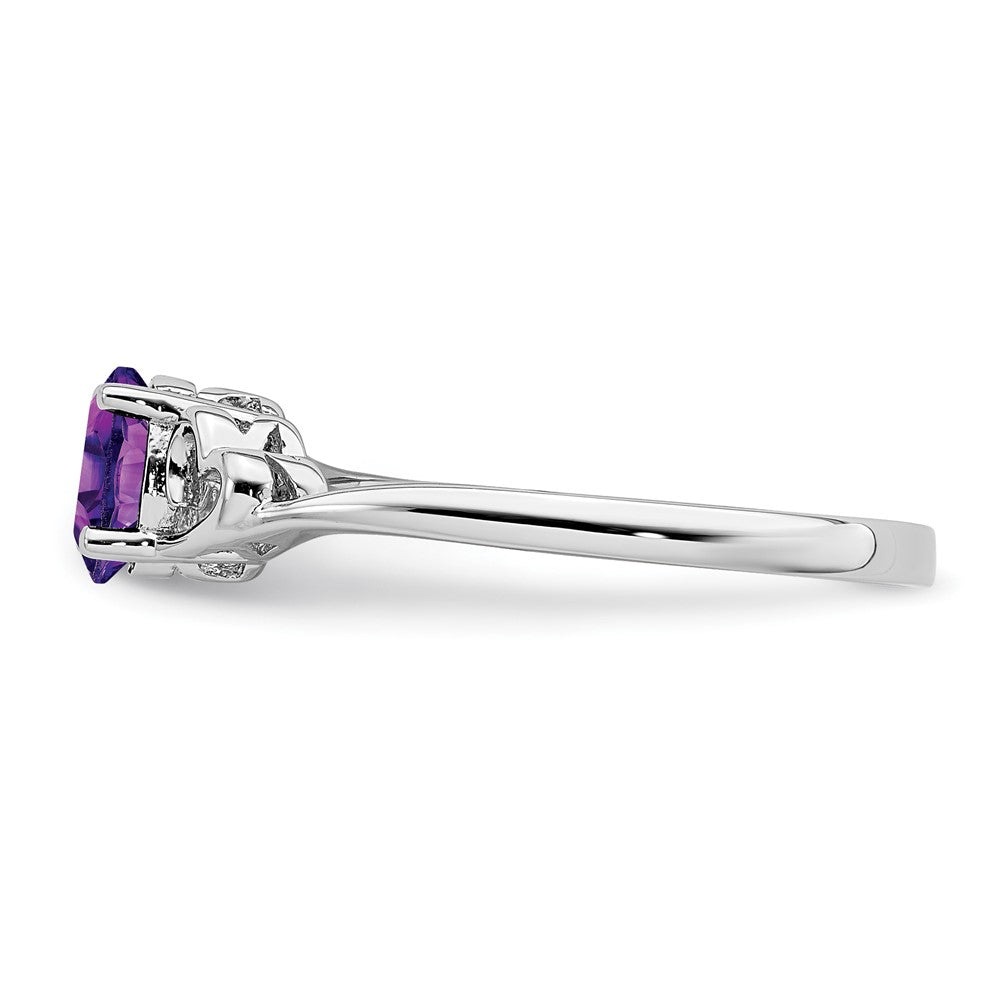 Sterlingsilber Rhodiniert Amethyst Ring