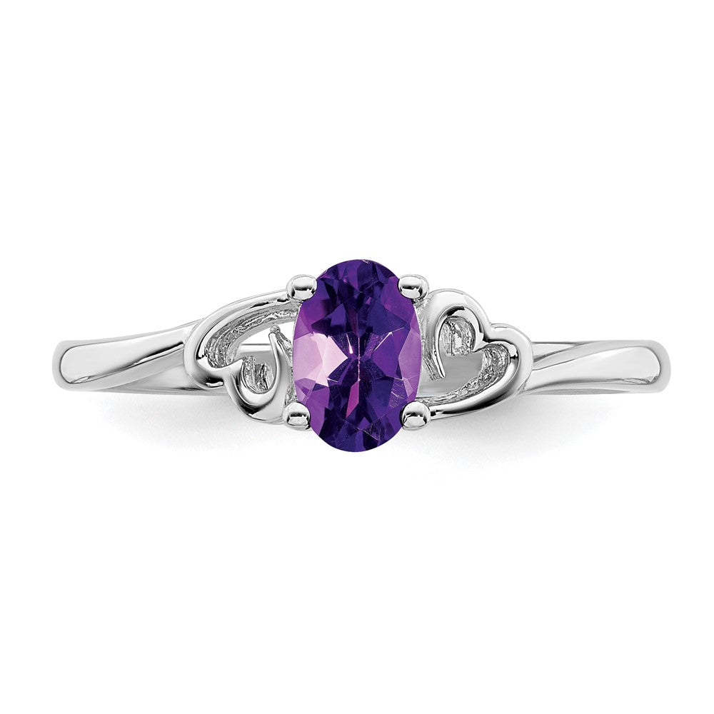 Sterlingsilber Rhodiniert Amethyst Ring