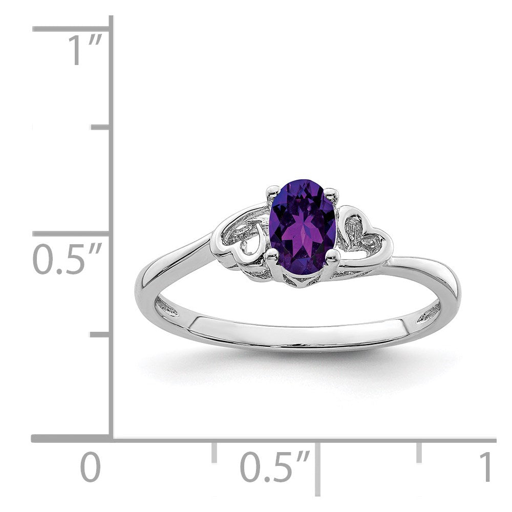 Sterlingsilber Rhodiniert Amethyst Ring