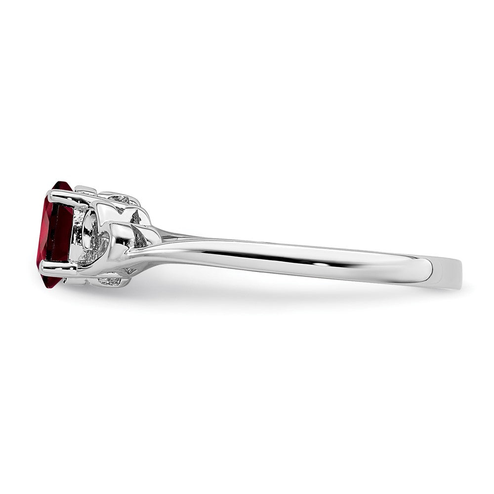 Sterlingsilber Rhodiniert Granat Ring